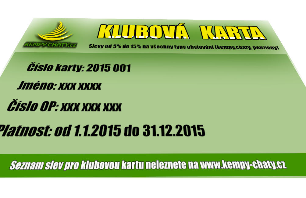 Club card Kempy-chaty.cz