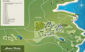 Kemp Wellnes Orlická přehrada - mapa areálu