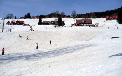 Bjælkehytte På vej, overnatning Krkonoše, skiløb Velká Úpa, bjerghytter Hradec Králové-regionen