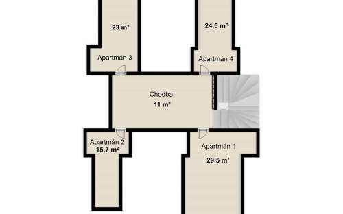 Chata Markétka Orlické hory - dzīvoklis ar grīdas plānu 1. stāvā