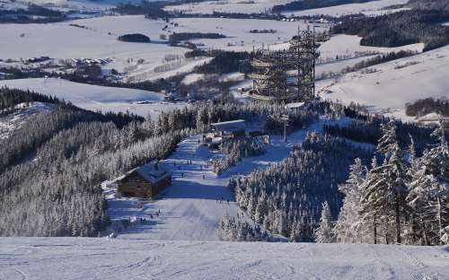 Zimní pohled na Stezku v oblacích, Dolní Morava