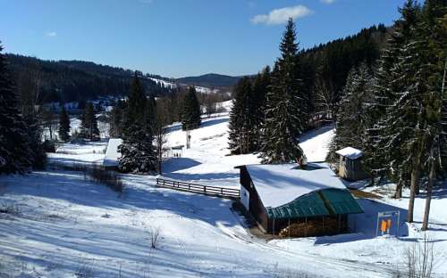 Horská Chata Ořovský - overnatning Železná Ruda, ski Belveder, hytter Pilsen-regionen