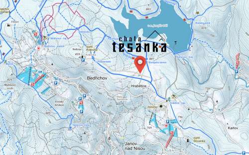 Chata Tesanka na mapě