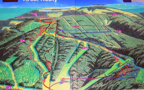 Bản đồ khu vực trượt tuyết và đạp xe Kouty