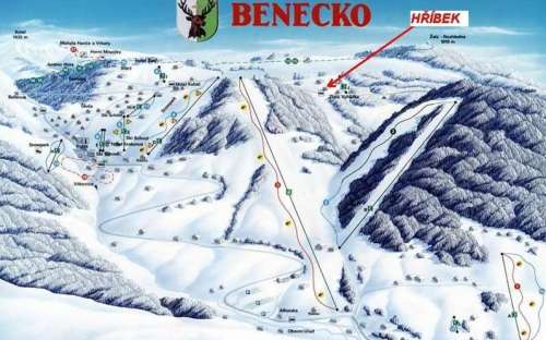 Ski areál Benecko nedaleko od chaty