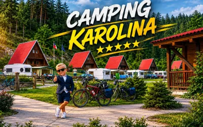 Mimi šéf hodnotí camping Karolina- ilustrace